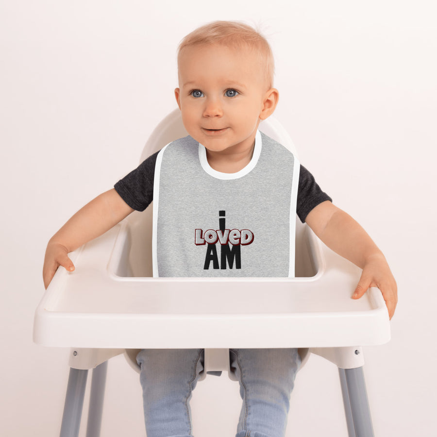I Am Loved - Embroidered Baby Bib