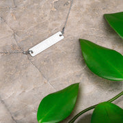 Isaiah 41:10 - Do not fear - Engraved Silver Bar Chain Necklace