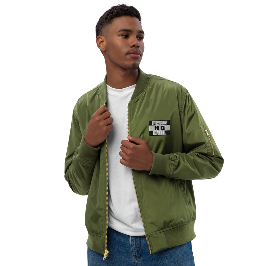 Premium recycled bomber jacket - Fear No Evil