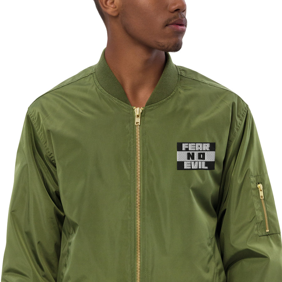 Premium recycled bomber jacket - Fear No Evil