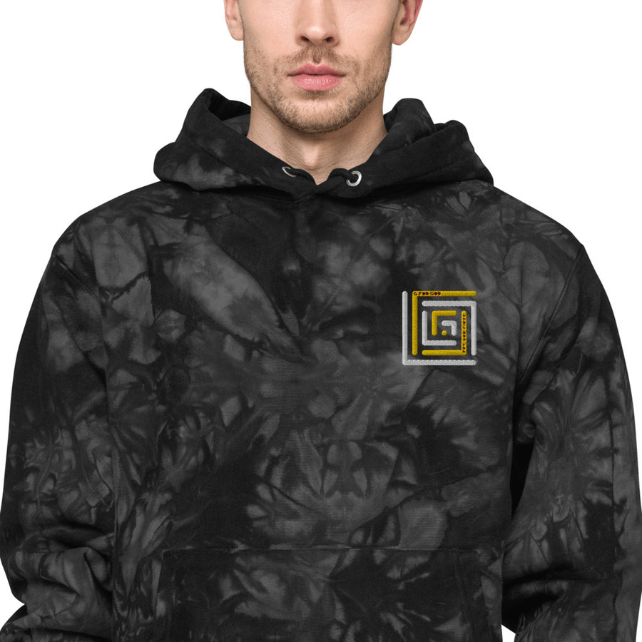 God First - Men Champion tie-dye hoodie