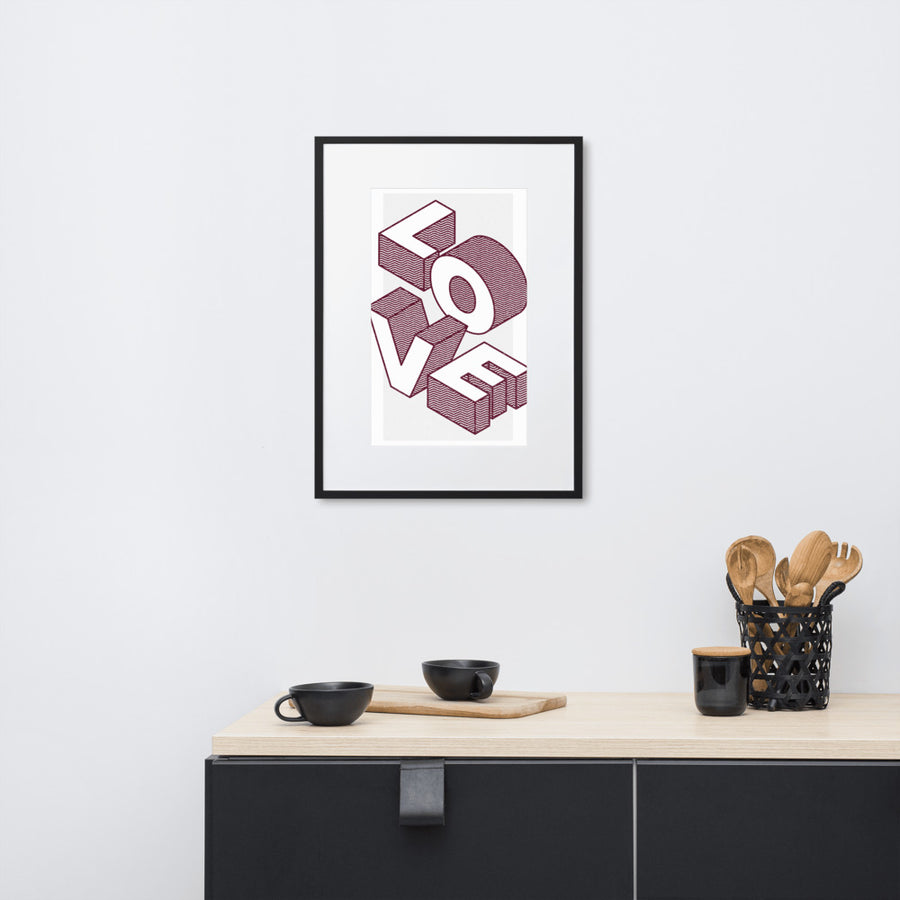 Love - Matte Paper Framed Poster With Mat