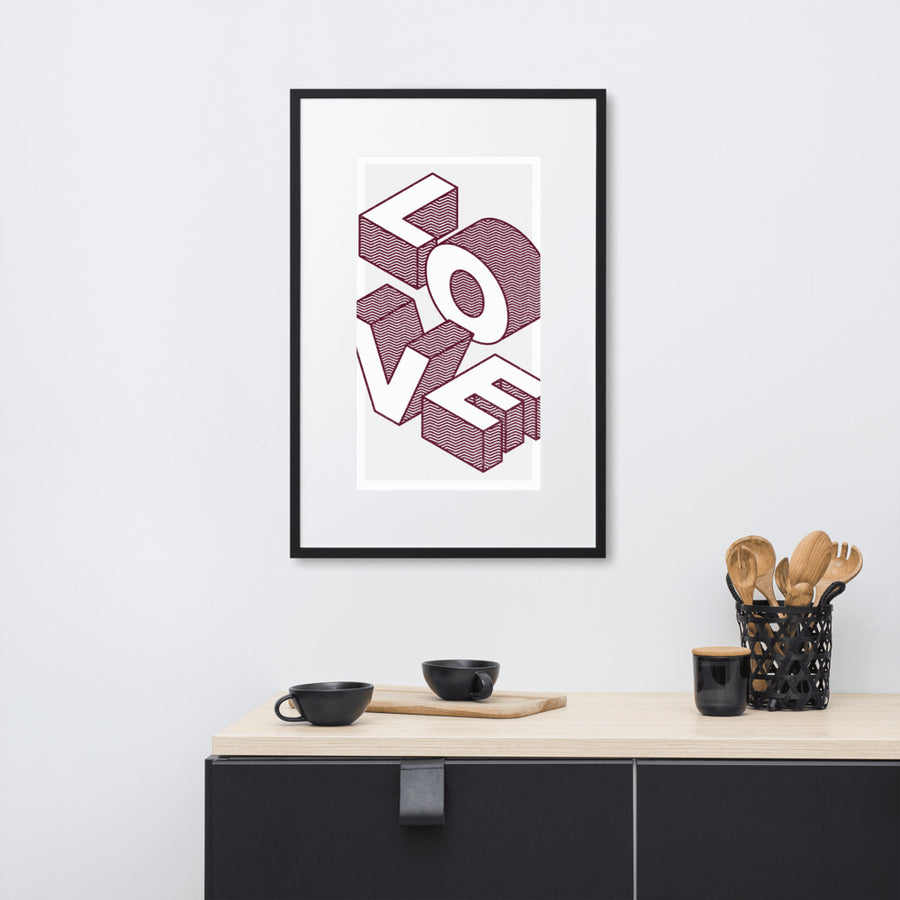 Love - Matte Paper Framed Poster With Mat