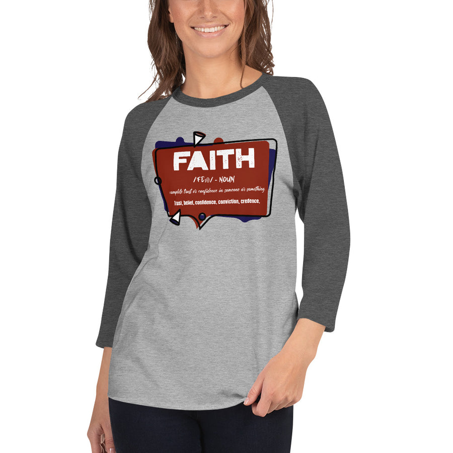 Faith 3/4 sleeve raglan shirt