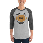 Pray Fast Give - 3/4 sleeve raglan shirt