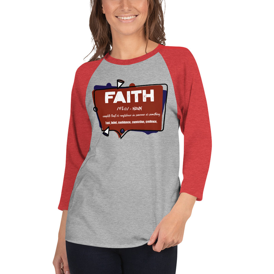 Faith 3/4 sleeve raglan shirt