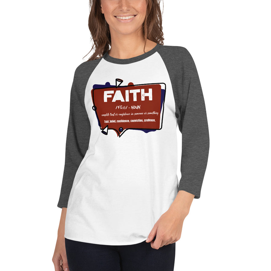 Faith 3/4 sleeve raglan shirt